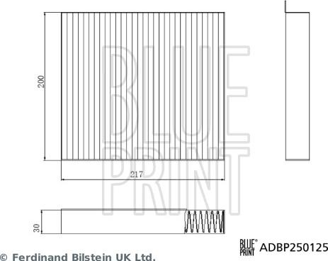 Blue Print ADBP250125 - Фільтр, повітря у внутрішній простір autocars.com.ua