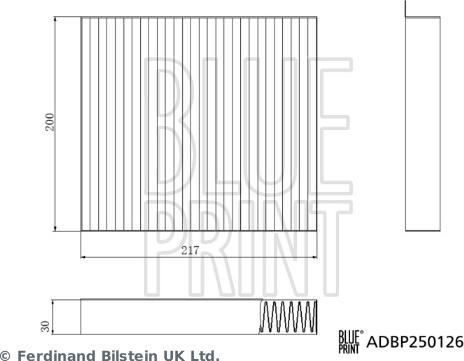 Blue Print ADBP250126 - Фільтр, повітря у внутрішній простір autocars.com.ua