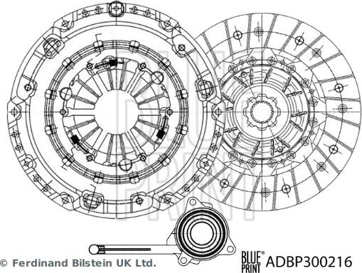 Blue Print ADBP300216 - Комплект зчеплення autocars.com.ua