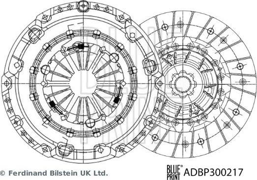 Blue Print ADBP300217 - Комплект зчеплення autocars.com.ua