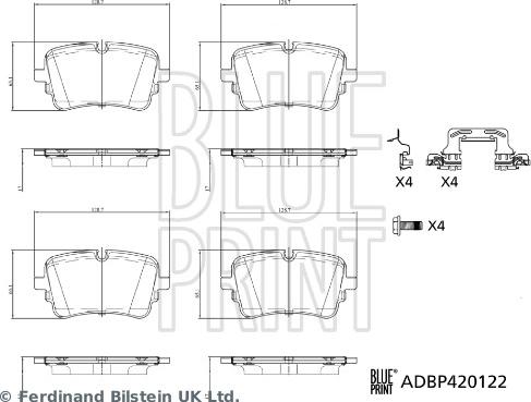 Blue Print ADBP420122 - Гальмівні колодки, дискові гальма autocars.com.ua