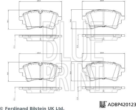 Blue Print ADBP420123 - Гальмівні колодки, дискові гальма autocars.com.ua