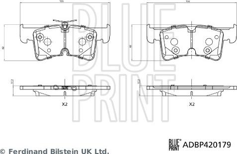 Blue Print ADBP420179 - Тормозные колодки, дисковые, комплект autodnr.net