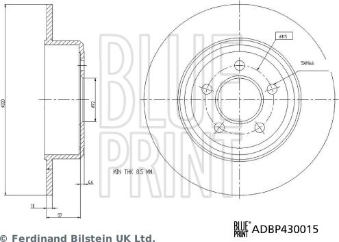 Blue Print ADBP430015 - Гальмівний диск autocars.com.ua