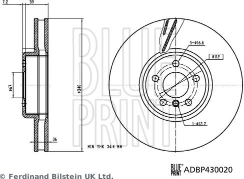 Blue Print ADBP430020 - Тормозной диск avtokuzovplus.com.ua