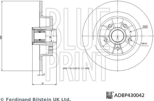 Blue Print ADBP430042 - Гальмівний диск autocars.com.ua