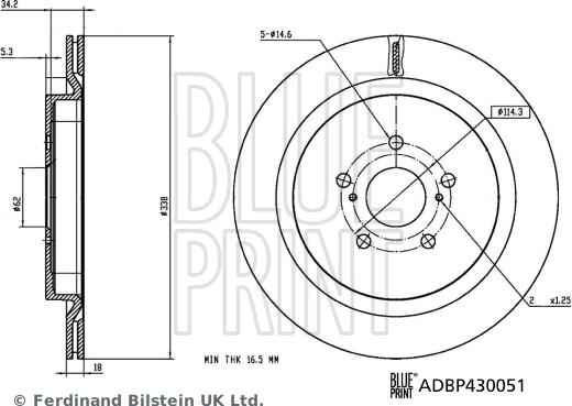 Blue Print ADBP430051 - Гальмівний диск autocars.com.ua