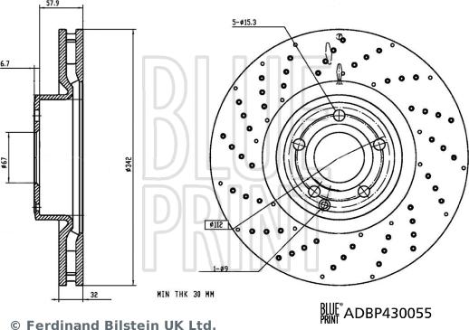 Blue Print ADBP430055 - Гальмівний диск autocars.com.ua