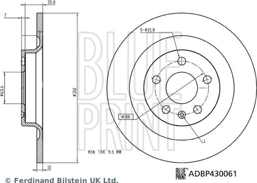 Blue Print ADBP430061 - Тормозной диск avtokuzovplus.com.ua