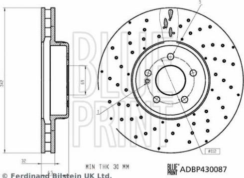 Blue Print ADBP430087 - Гальмівний диск autocars.com.ua