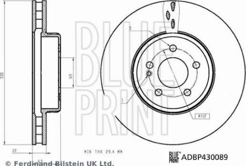 Blue Print ADBP430089 - Гальмівний диск autocars.com.ua