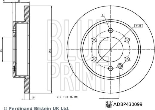 Blue Print ADBP430099 - Гальмівний диск autocars.com.ua