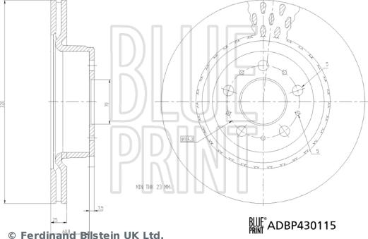Blue Print ADBP430115 - Гальмівний диск autocars.com.ua