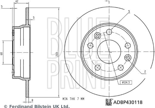 Blue Print ADBP430118 - Гальмівний диск autocars.com.ua