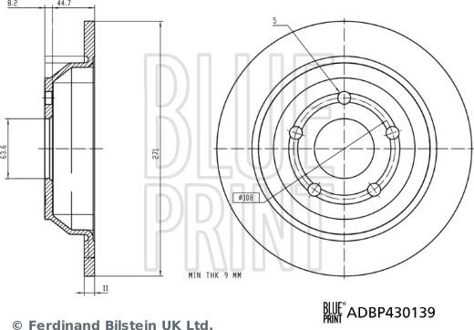 Blue Print ADBP430139 - Тормозной диск avtokuzovplus.com.ua