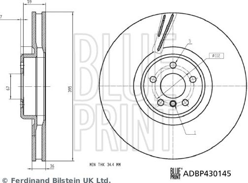 Blue Print ADBP430145 - Гальмівний диск autocars.com.ua