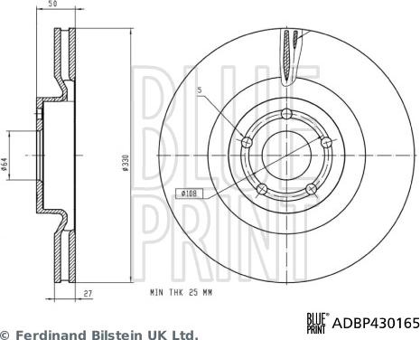 Blue Print ADBP430165 - Тормозной диск avtokuzovplus.com.ua