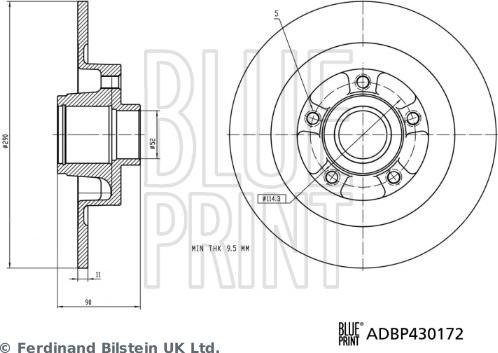 Blue Print ADBP430172 - Тормозной диск autodnr.net