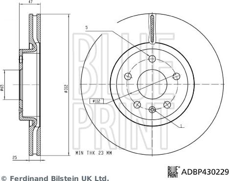 Blue Print ADBP430229 - Гальмівний диск autocars.com.ua