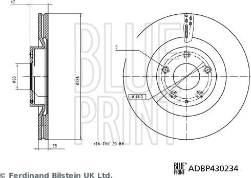 Blue Print ADBP430234 - Гальмівний диск autocars.com.ua