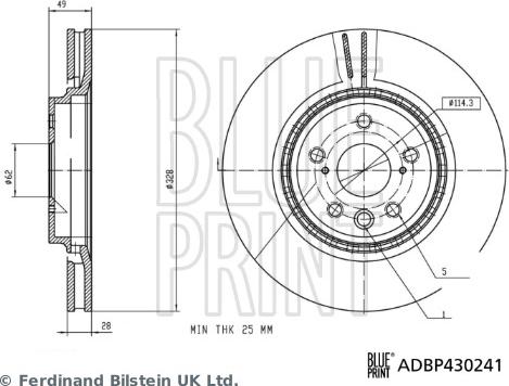 Blue Print ADBP430241 - Гальмівний диск autocars.com.ua