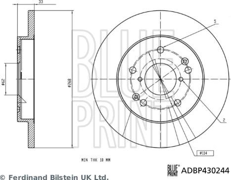 Blue Print ADBP430244 - Гальмівний диск autocars.com.ua