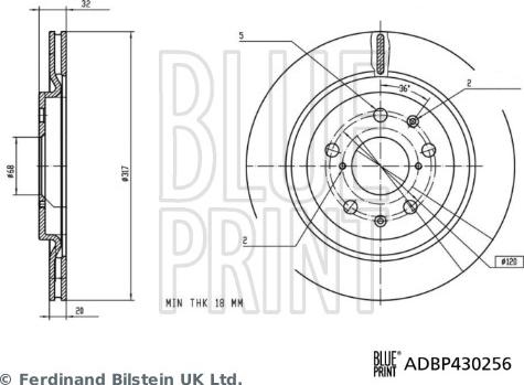 Blue Print ADBP430256 - Гальмівний диск autocars.com.ua