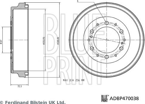 Blue Print ADBP470038 - Гальмівний барабан autocars.com.ua