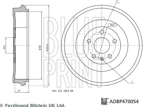 Blue Print ADBP470054 - Гальмівний барабан autocars.com.ua