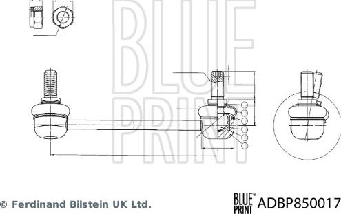Blue Print ADBP850017 - Тяга / стойка, стабилизатор avtokuzovplus.com.ua