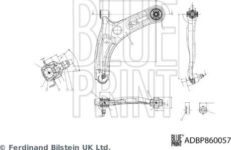 Blue Print ADBP860057 - Важіль незалежної підвіски колеса autocars.com.ua