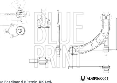 Blue Print ADBP860061 - Важіль незалежної підвіски колеса autocars.com.ua