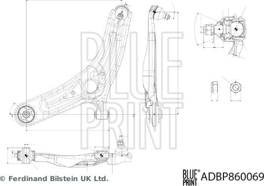 Blue Print ADBP860069 - Рычаг подвески колеса avtokuzovplus.com.ua