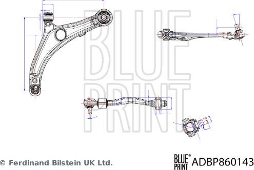 Blue Print ADBP860143 - Важіль незалежної підвіски колеса autocars.com.ua