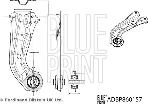 Blue Print ADBP860157 - Важіль незалежної підвіски колеса autocars.com.ua