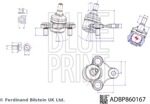 Blue Print ADBP860167 - Шаровая опора, несущий / направляющий шарнир avtokuzovplus.com.ua