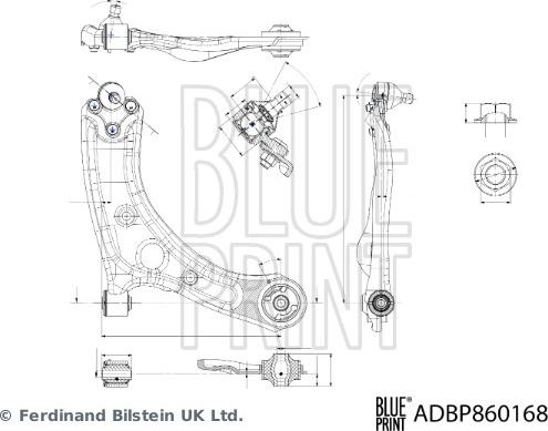Blue Print ADBP860168 - Важіль незалежної підвіски колеса autocars.com.ua