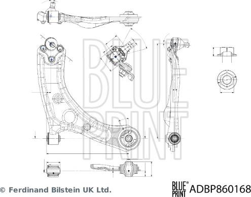 Blue Print ADBP860168 - Рычаг подвески колеса avtokuzovplus.com.ua