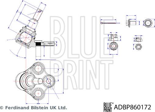 Blue Print ADBP860172 - Несучий / направляючий шарнір autocars.com.ua