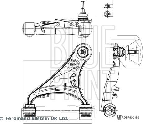 Blue Print ADBP860193 - Рычаг подвески колеса avtokuzovplus.com.ua