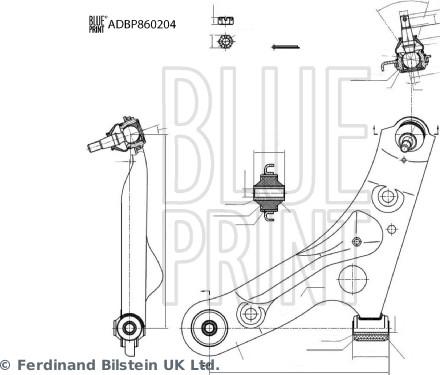 Blue Print ADBP860204 - Важіль незалежної підвіски колеса autocars.com.ua