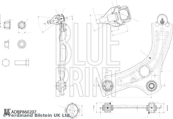 Blue Print ADBP860207 - Важіль незалежної підвіски колеса autocars.com.ua