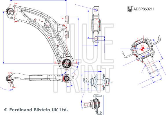 Blue Print ADBP860211 - Важіль незалежної підвіски колеса autocars.com.ua