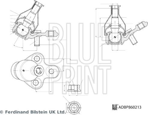 Blue Print ADBP860213 - Шаровая опора, несущий / направляющий шарнир autodnr.net