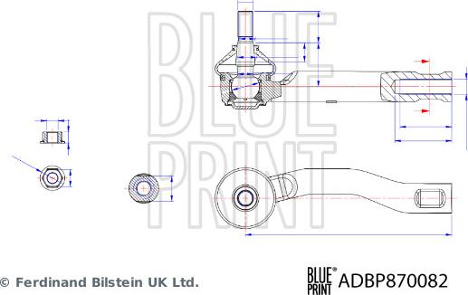 Blue Print ADBP870082 - Наконечник рулевой тяги, шарнир autodnr.net