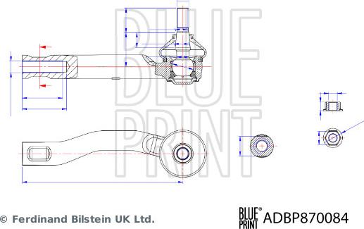 Blue Print ADBP870084 - Наконечник рулевой тяги, шарнир avtokuzovplus.com.ua