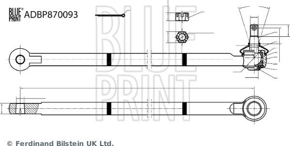 Blue Print ADBP870093 - Наконечник рульової тяги, кульовий шарнір autocars.com.ua