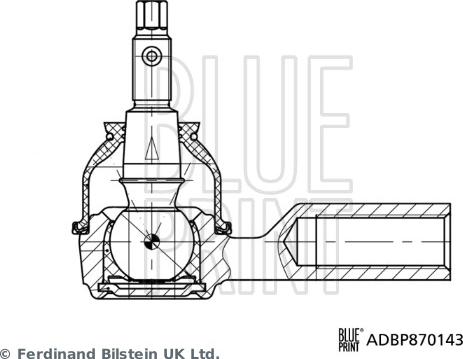 Blue Print ADBP870143 - Наконечник рульової тяги, кульовий шарнір autocars.com.ua