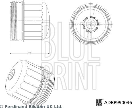 Blue Print ADBP990036 - Кришка, корпус масляного фільтра autocars.com.ua