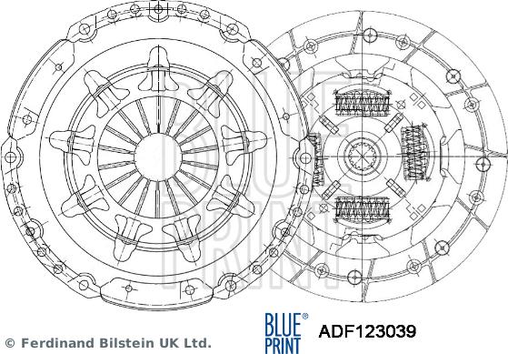 Blue Print ADF123039 - Комплект зчеплення autocars.com.ua